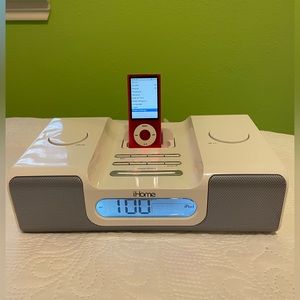 iHome model iH5 white iPod speaker/doc/clock
